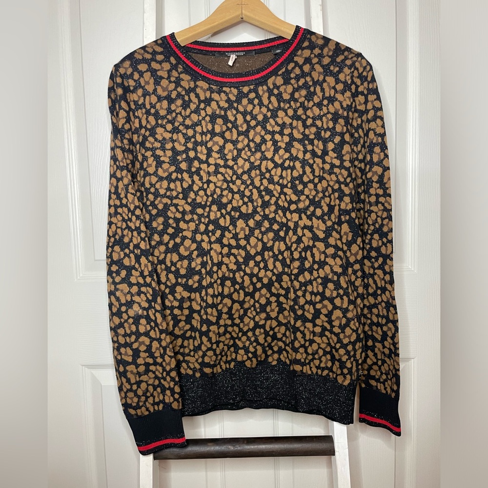 Scotch and Soda Women's Leopard Shimmer Sweater size L